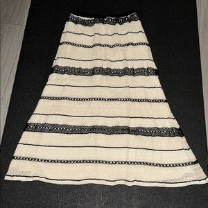 Baltic Born Alondra Woven Skirt  Black and Cream Skirt size Large